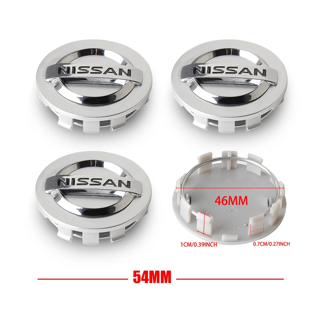 4pcs 54/60MM Car Styling Wheel Center Cap Hub Covers Badge Accessories For Nissan Nismo GTR Qashqai Almera Teana V36 Sylphy Note