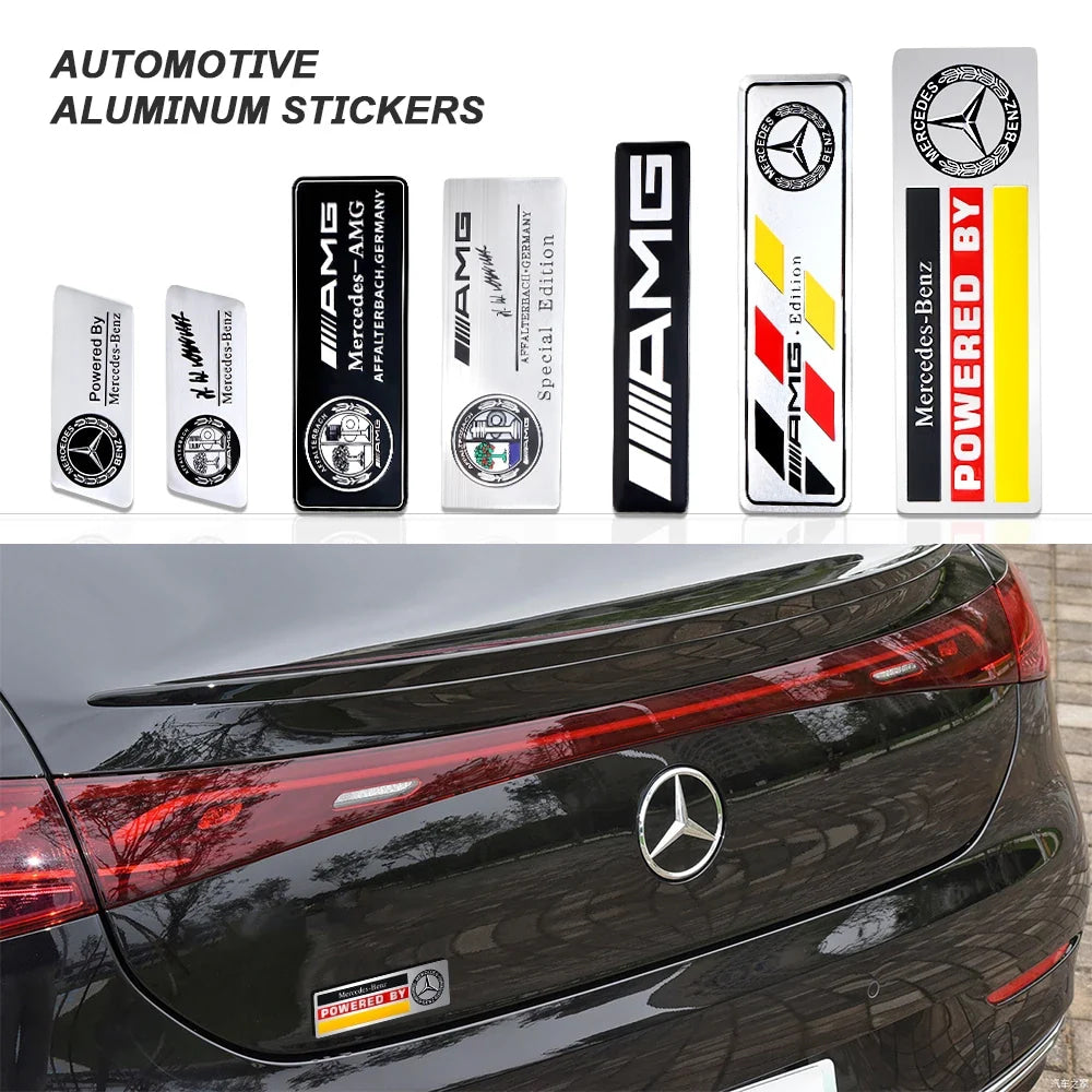 3D Aluminum Car Side Body Trunk Emblem Decoration Sticker For Mercedes Benz AMG Class GLK GLA CLA GLB W108 W447 W204 W205 Fortwo