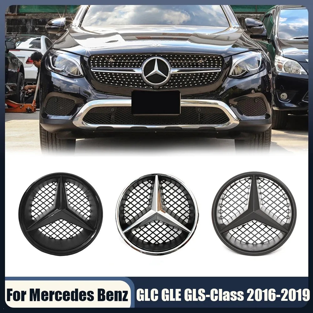 Front Grill Star Emblem  Logo Badge For Mercedes BenzX253 GLE GLC GLS W166 C292 X166 2016-2019
