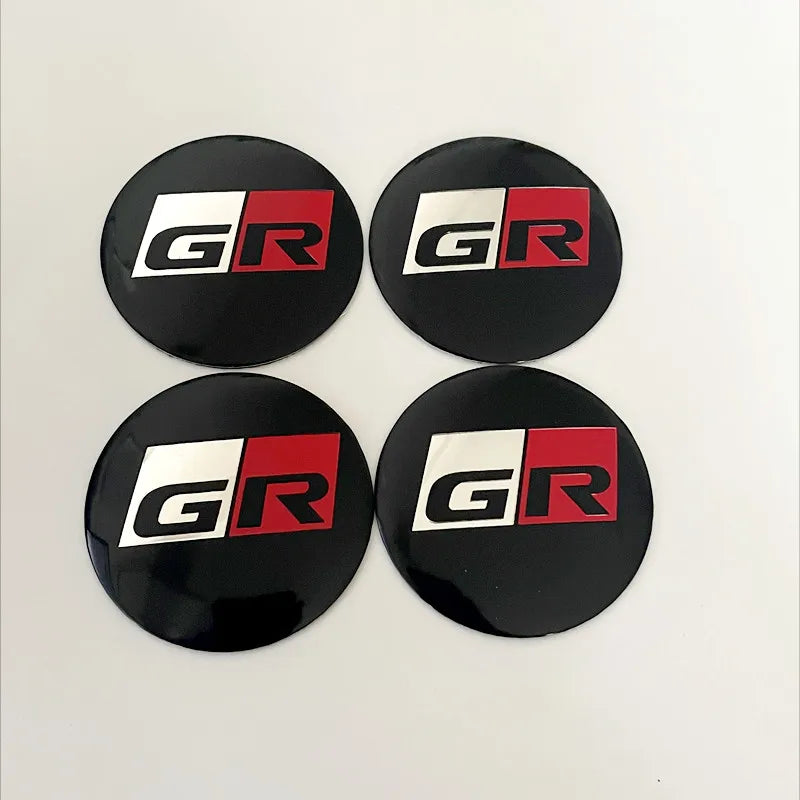 4Pcs 56mm GR Sport Logo Car Wheel Center Hub Caps Stickers Rim Decal For Toyota Corolla 86 Supra CHR Yaris Camry Prius Rav4 Auto