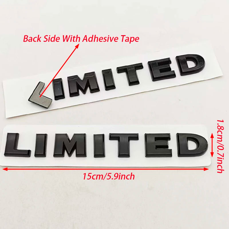 New 1Pcs 3D ABS Logo LIMITED Car Side Fender Rear Trunk Emblem Badge Sticker Decals For JEEP Wrangler Compass Commander Cherokee