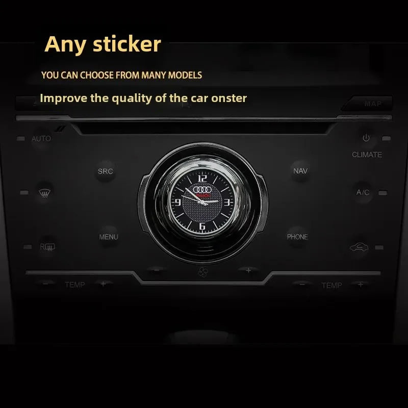 1pc Car Mini Clock Quartz Clock  Night For Audi  Sline A3 A4 A5 A6 A6L A7 A8 Q3 Q5 Q7 S3 S4 S5 RS3 Sticker