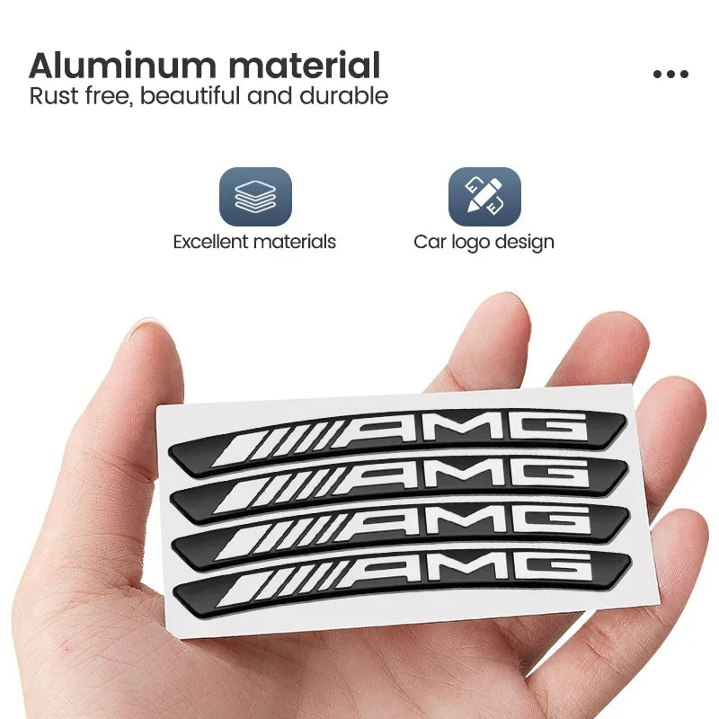 4Pcs Metal Car Wheel Hub Sticker Decorative Accessories For Mercedes Benz AMG GLE GLC W205 W206 W203 W204 W210 W212 W213