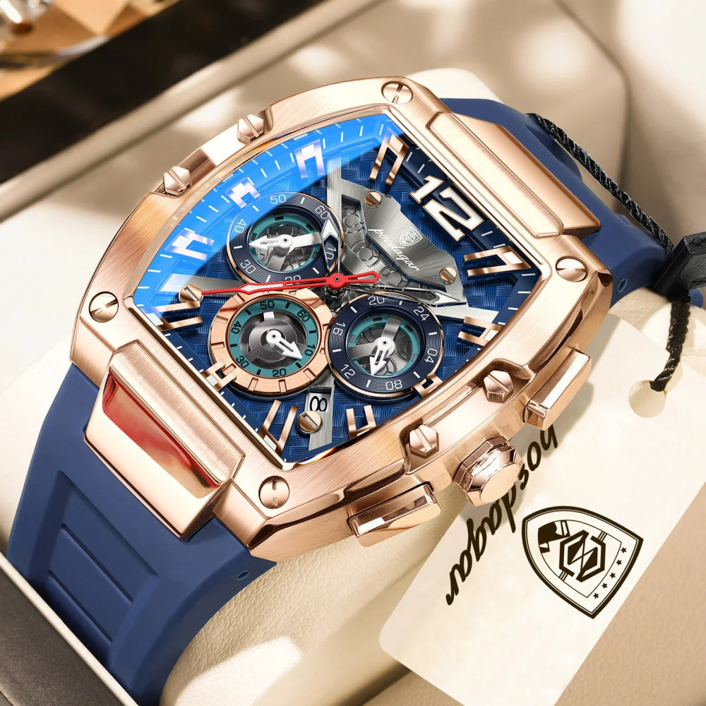 POEDAGAR Fashion Military Men's Watches Luminous Waterproof Date Sports Male Clock Chronograph Silicone Quartz Luxury Wristwatch