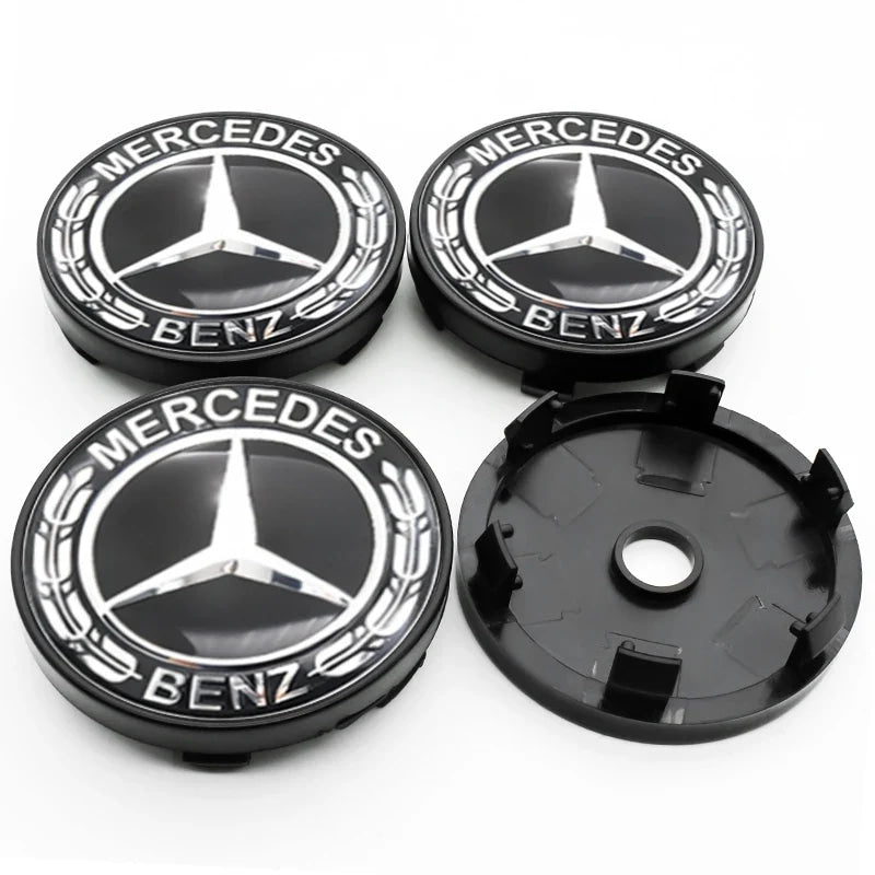 4Pcs 60mm 75mm Car Wheel Center Hub For Mercedes Benz AMG class W205 W203 GLC GLK W206 W220 W211 A180 Cap Rim Cover Accessories