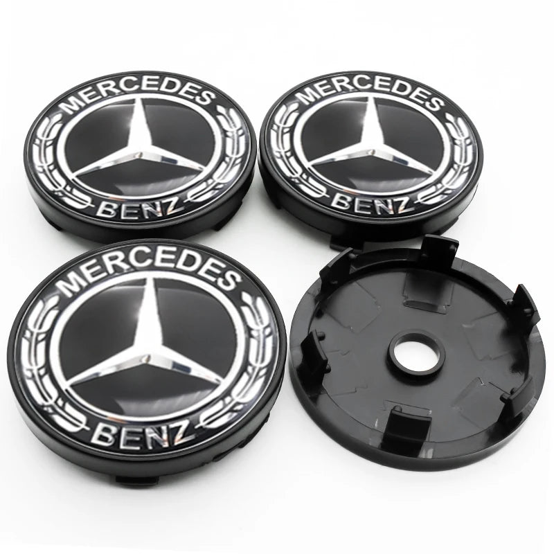 4Pcs 60mm 75mm Car Wheel Center Hub For Mercedes Benz AMG class W205 W203 GLC GLK W206 W220 W211 A180 Cap Rim Cover Accessories