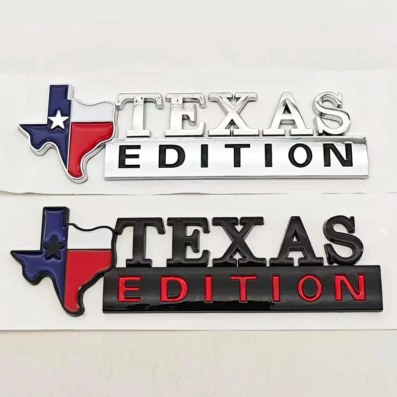 TEXAS EDITION Logo Emblem ABS Car Badge Trunk Sticker For Ford Jeep Chevrolet Ram GMC Dodge Cadillac Lincoln Tesla Accessories