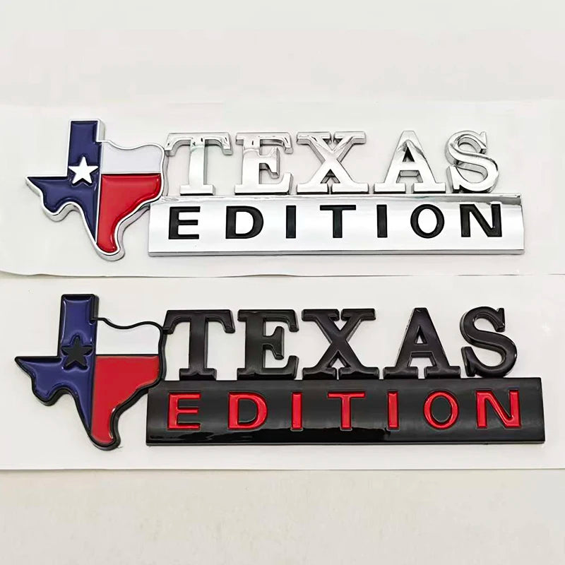 TEXAS EDITION Logo Emblem ABS Car Badge Trunk Sticker For Ford Jeep Chevrolet Ram GMC Dodge Cadillac Lincoln Tesla Accessories