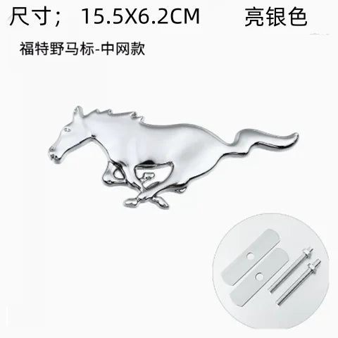 For Ford Mustang Car Sticker Car Front Grille Badge Emblem Rear Trunk Sticker  For Ford Mustang Focus Fiesta Kuga Edge Shelby GT