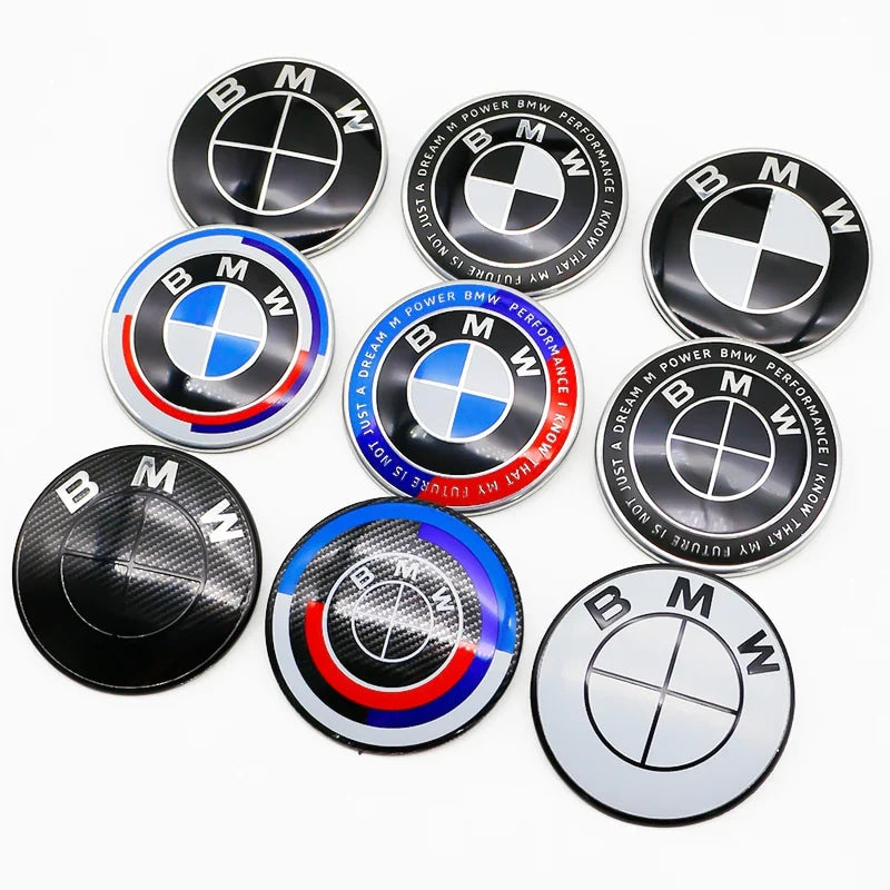 Carbon Fiber 50th Anniversary Front Rear Logo Kit for BMW 82mm 74mm Badge F30 F10 E46 E90  2-Pin Base DIY Replacement Decor Set
