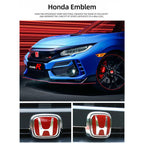 Car Logo Badge Front Grille Trunk Steering Wheel Decoration Accessories For Honda Fit GK5 HRV Vezel Accord Civic Cars Emblem