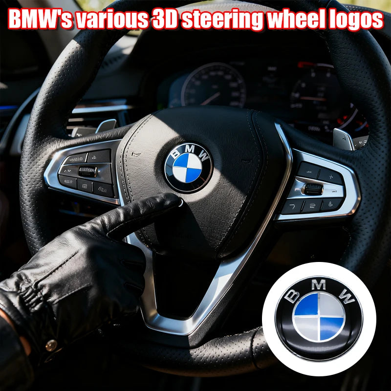 45mm 47mm Steering Wheel Center Emblem Badge Sticker For BMW E39 E46 E60 E87 E90 E92 F10 F20 F30 G20 Interior Decoration