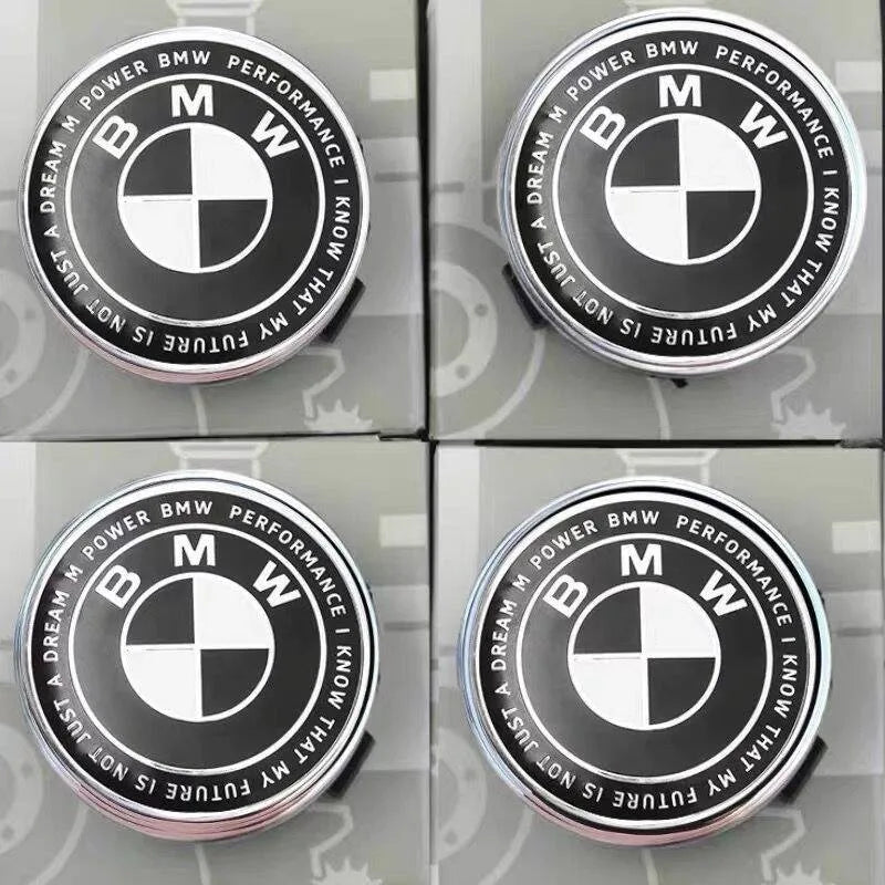 7Pcs 82mm 74mm 68mm 45mm Used For The 50th Anniversary Of BMW/new Black And White Badge ABS Badge For Wheel Rim And Hub Cap