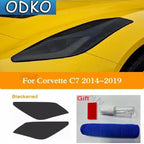 Car Headlight Protection Tint Film Smoke Black TPU Transparent Light Sticker For Chevrolet Corvette C7 C8 2014-On Accessories