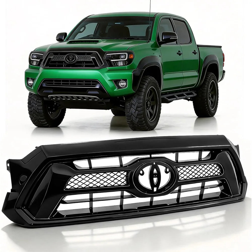 Front Grille Grill Compatible With 2012 2013 2014 2015 Toyota Tacoma Pickup Truck TRD Style Front Bumper Mesh Grill Assembly
