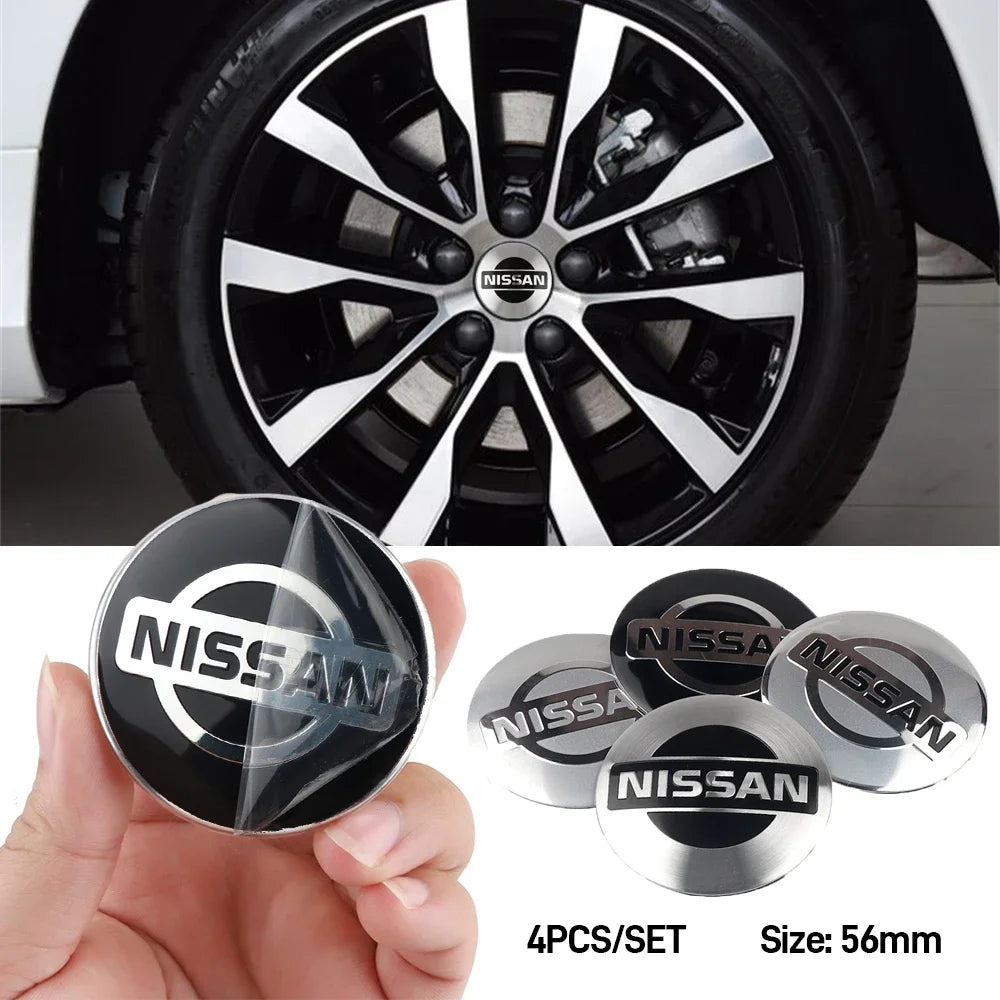 4Pc 56/60mm Wheel Center Hub Rim Caps Car Wheel Hub Covers Fit For Nissan X-Trail Qashqai Almera Note Leaf J10 Teana V36 Tiida