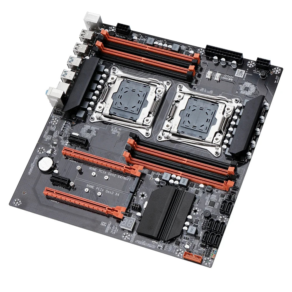 Placa base para juegos SOYO X99 de CPU Dual DDR4 M.2 NVME USB3.0 E-ATX LGA2011-3 compatible con componentes de ordenador de servidor de CPU Xeon E5 2680 V4