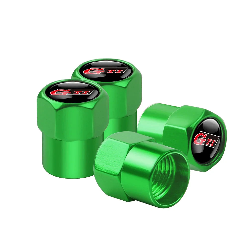 4Pcs Car Wheel Tires  Valve Caps Auto Exterior Accessories For Volkswagen GTI Golf Polo Passat RLine Magotan Jetta Bora Beetle R