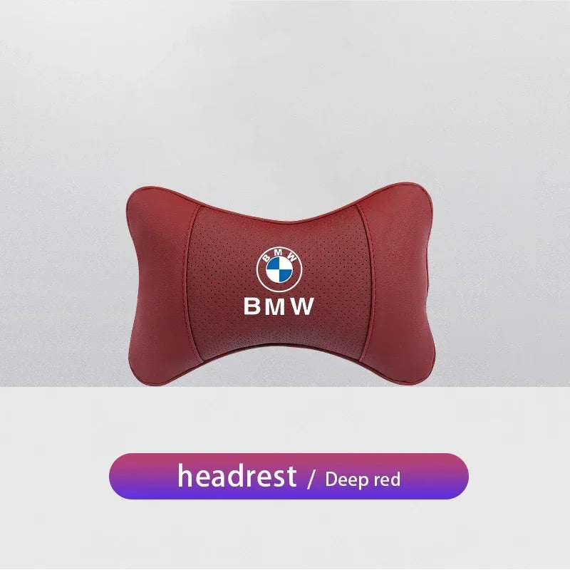 For BMW X1 X2 X3 X4 X5 X6 X7 E28 E60 E90 F20 E46 E39 E36 E92 E91 E34 E53 Key Chian Car Seat Headrest Auto Logo Neck Pillow