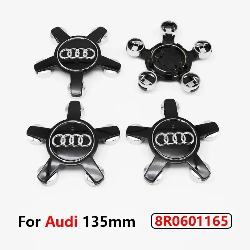 4pcs Audi 135MM Car Hub Caps 8R0601165 4F0601165 For A4 A5 A6 A7 Q3 Q5 A3 S5 Accessories Auto Wheel Center Cap Hubcap Rim Covers