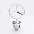 44mm 3D Metal Blue Chrome Star Bonnet Hood Logo Emblem Badge for Mercedes Benz W205 W204 AMG GLC CLA Interior Moulding LBMSLK