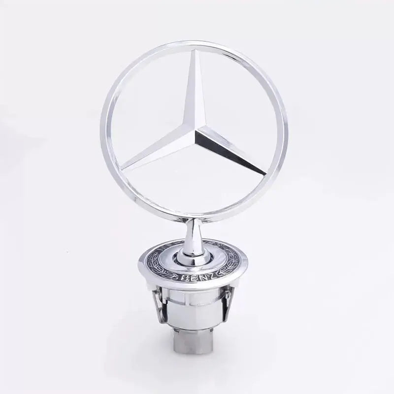 44mm 3D Metal Blue Chrome Star Bonnet Hood Logo Emblem Badge for Mercedes Benz W205 W204 AMG GLC CLA Interior Moulding LBMSLK