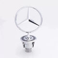 44mm 3D Metal Blue Chrome Star Bonnet Hood Logo Emblem Badge for Mercedes Benz W205 W204 AMG GLC CLA Interior Moulding LBMSLK