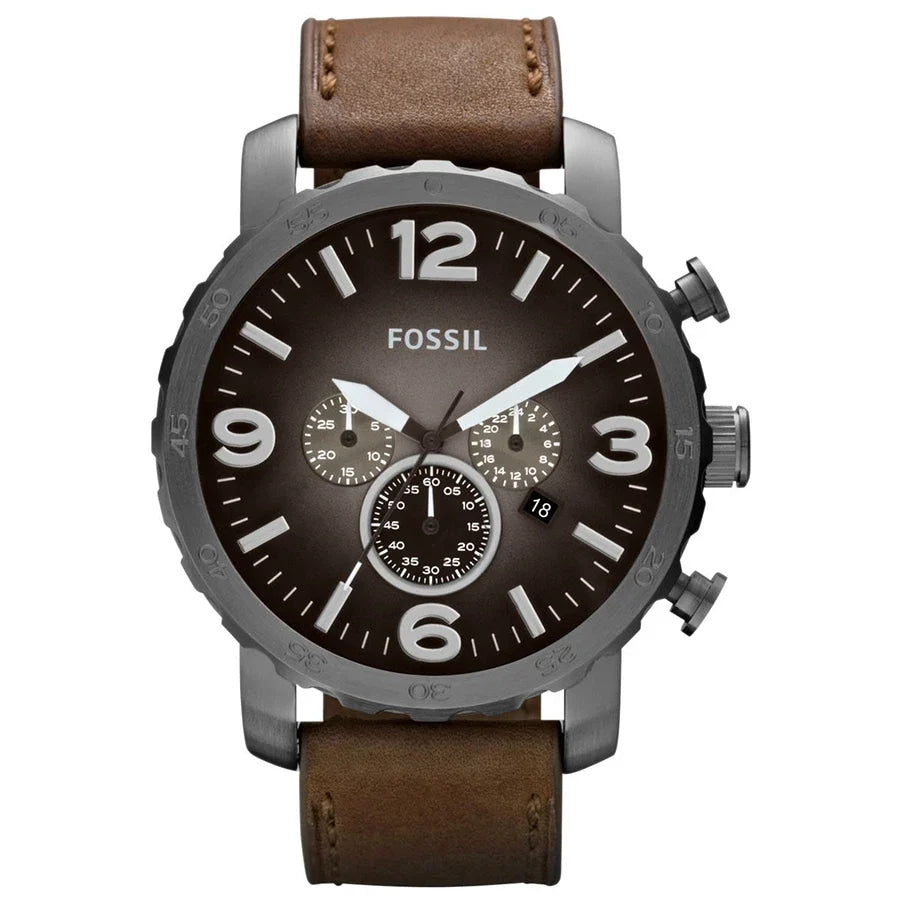 Fossil Oversized Chronograph Men Watch Smoke Stainless Steel Quartz Male Wristwatches Fashion Big Dial Clock JR1424 Reloj Hombre