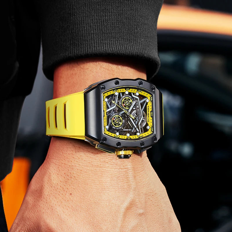 Pagani Designs-reloj automático de acero inoxidable para hombre, cronógrafo mecánico con esfera de grafiti Richard, complemento masculino de buceo