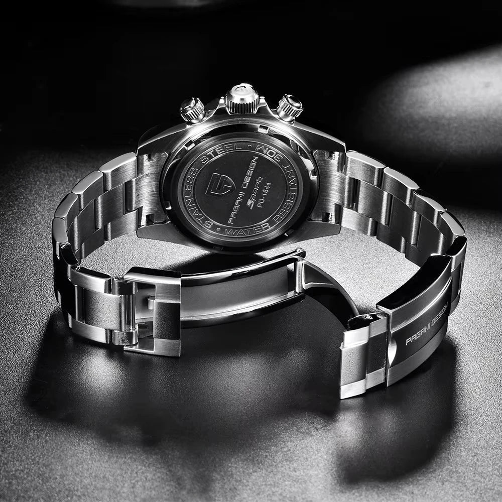 New PAGANI DESIGN PD1644 Luxury Men's Quartz Watch Automatic date Wristwatches Sport 100m Waterproof Chronograph Men Gift