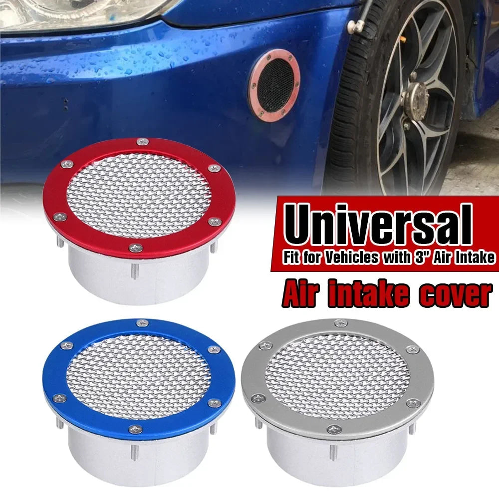 Car Air Vent Racing Intake Bumper Vent Inlet Duct Cold Air Filter Dust Air Duct Grille 3inch Universal  For Benz BMW Audi