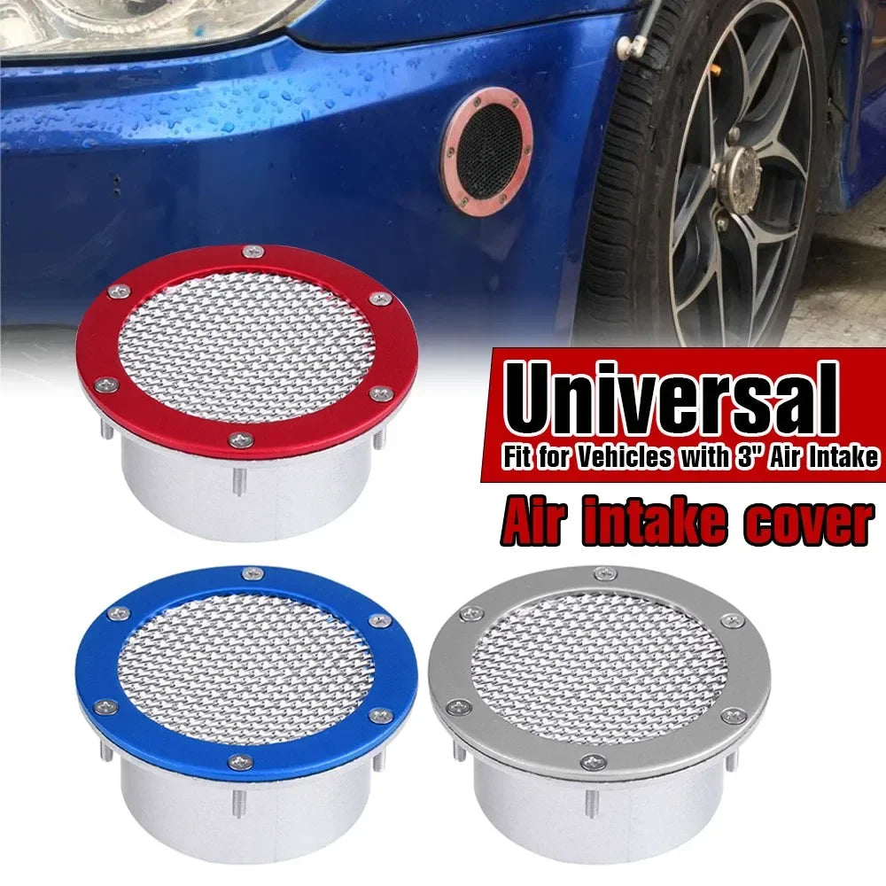 Car Air Vent Racing Intake Bumper Vent Inlet Duct Cold Air Filter Dust Air Duct Grille 3inch Universal  For Benz BMW Audi