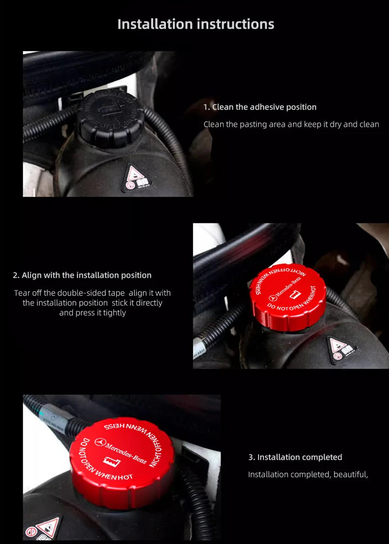 Car Water Tank Cap Protection Cover Accessories Hubcap For Mercedes Benz AMG W204 W205 W203 W211 W212 W213 W201 W210 W169 W220