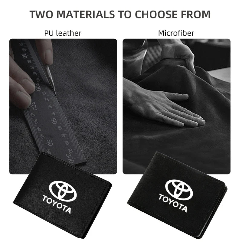 Auto Driver License Cover Suede Anti-Fur Car Driving Documents Case Credit Card Holder For Toyota C-hr Prado Rav4 Yaris Hilux