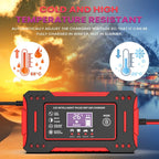 Cargador Unidad de carga de batería de coche y motocicleta Reparación de batería de plomo-ácido Pantalla LCD 6A 12V Batería de coche inteligente