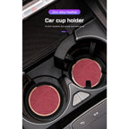 2Pcs Leather Car Coaster Anti-slip Mat Cup Holder Pad For BMW X1 X2 X3 X4 X5 X6 X7 1 3 5 6 7 Series E60 E90 E70 G20 G30 G7