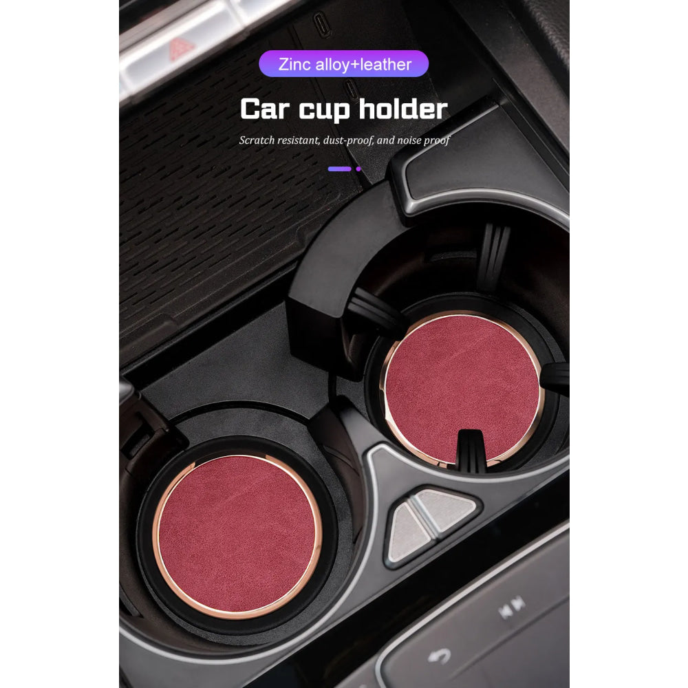 2Pcs Leather Car Coaster Anti-slip Mat Cup Holder Pad For BMW X1 X2 X3 X4 X5 X6 X7 1 3 5 6 7 Series E60 E90 E70 G20 G30 G7