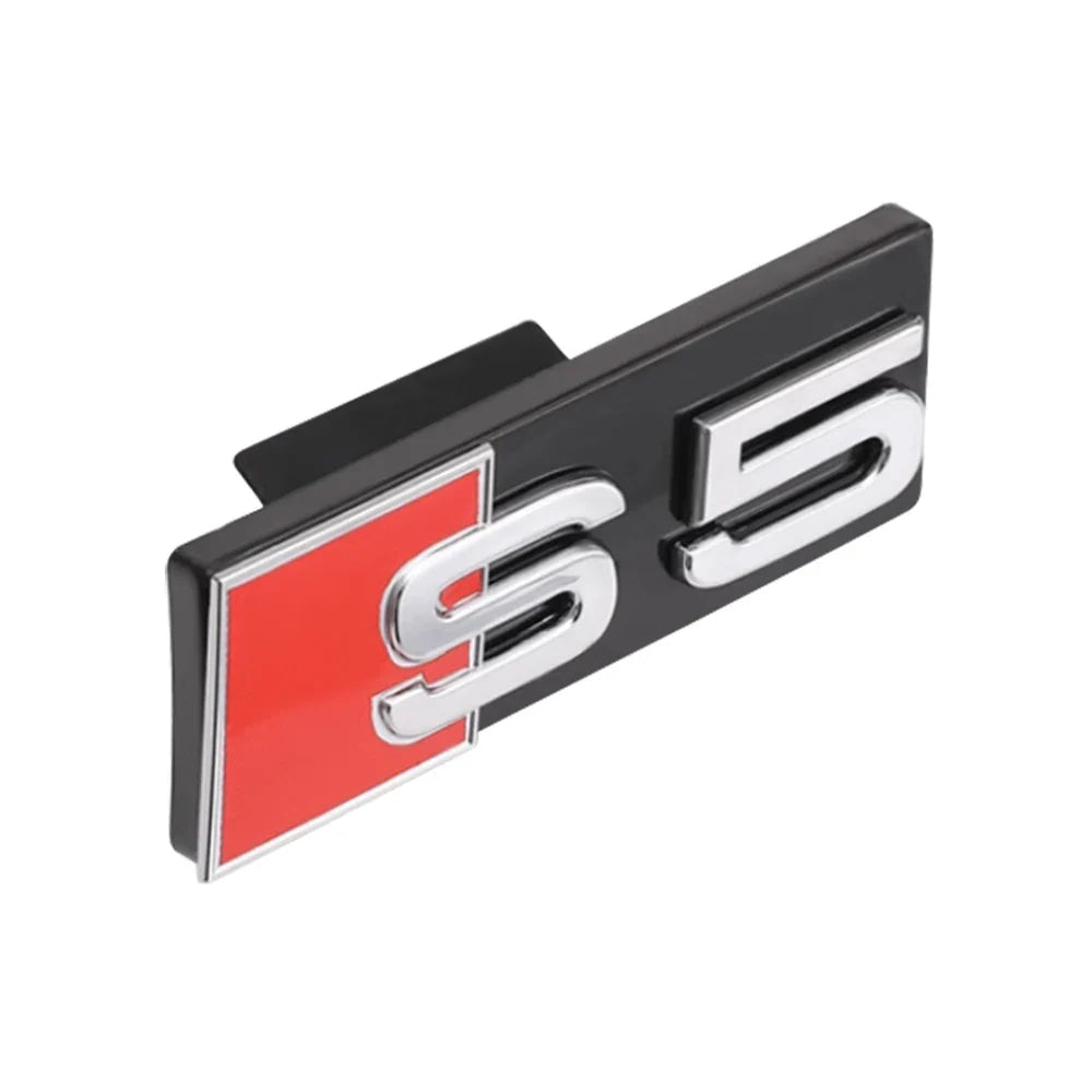1pc ABS For Audi S4 S3 S5 S6 S7 S8 Letters Car Front Grille Hood Badge Emblem Logo Stickers Auto Exterior Decoration Accessories
