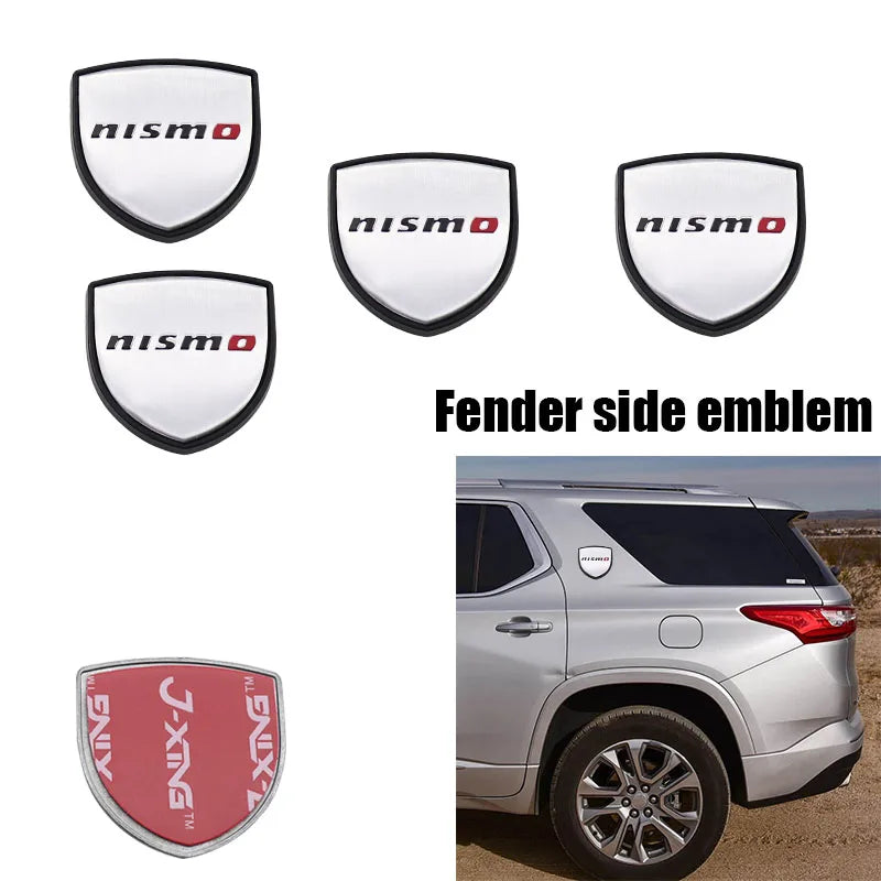 1pcs new metal 3D Car Fender side logo Car door Emblem Rear emblem car window sticker styling Accessories For Nissan nismo