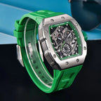 PAGANI DESIGN skeleton Watch Sapphire YS012 Automatic Men’s Quartz Watch Silicone Square Clock Waterproof Relogio Masculino