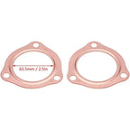 2Pcs 2.5" Universal Copper Header Exhaust Collector Gaskets Flanges 3-Hole 2-1/2"