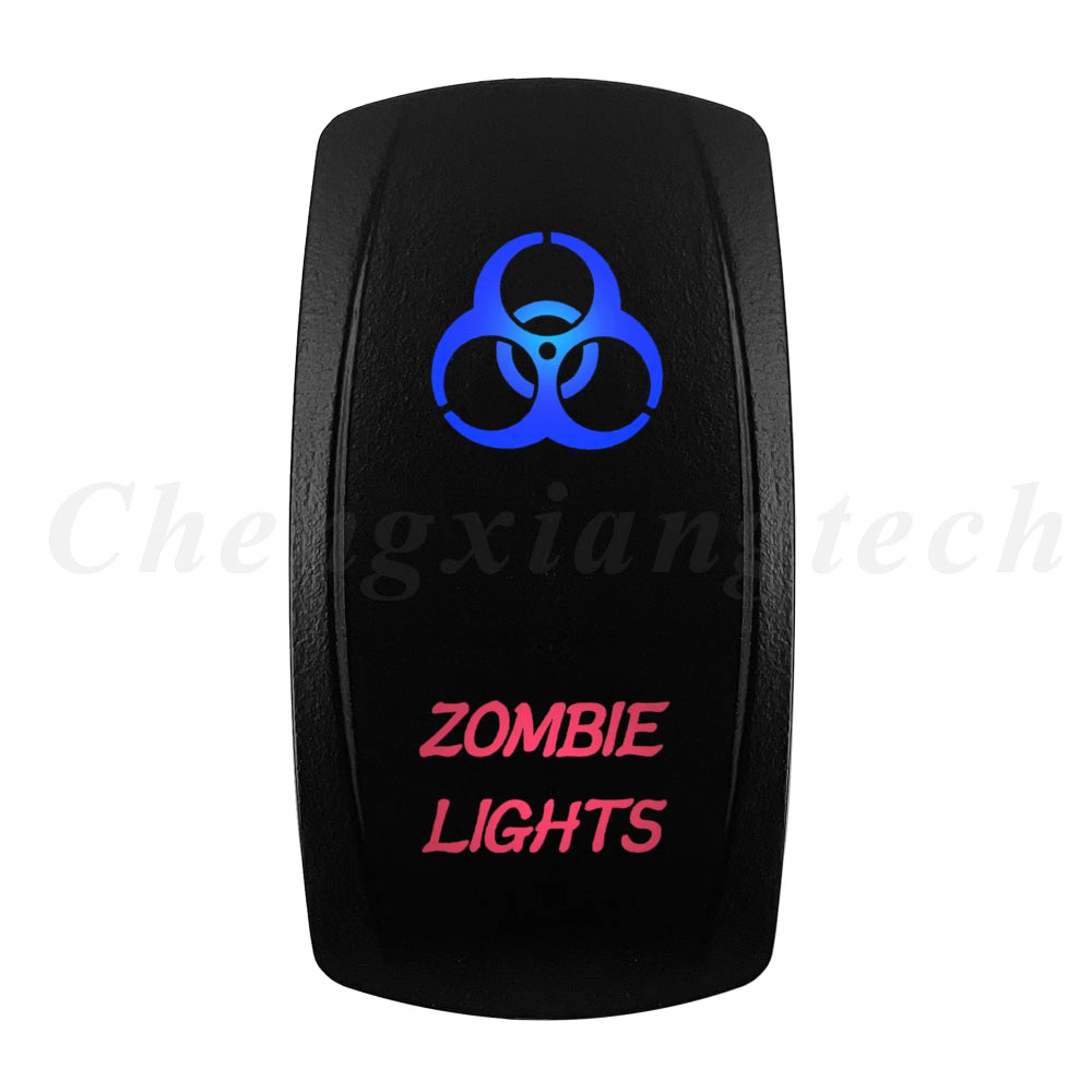 Waterproof 5 Pins SPST On/Off Rocker Switch Blue & Red Led 20A/12V 10A/24V Toggle Switch GPS for Cars,Trucks, RVs, Boats