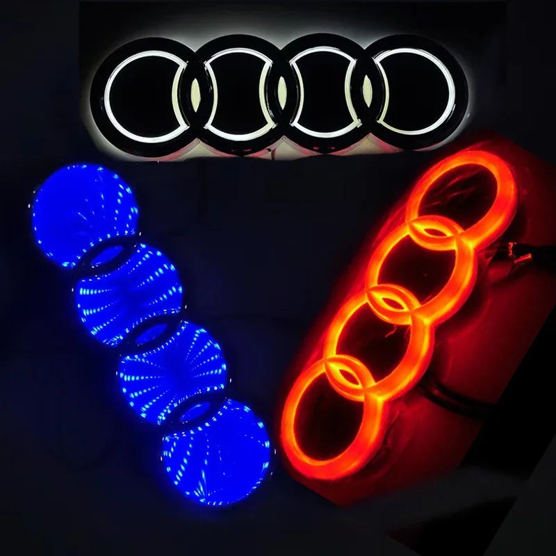 18X5.8CM LED Badge Light Exterior for Audi Q2 Q8 A1 A2 Q3 A3 A4 A5 A6 A7 A8 Q5 Q7 TT Car Rear Trunk Emblem Sticker Accessories