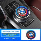 4.5CM 4.8CM Carbon Fibre Car Center Console Knob Stickers Decoration Accessories For BMW 1 2 3 4 5 6 Series GT Z4 X3 X4 X5 X6 X7