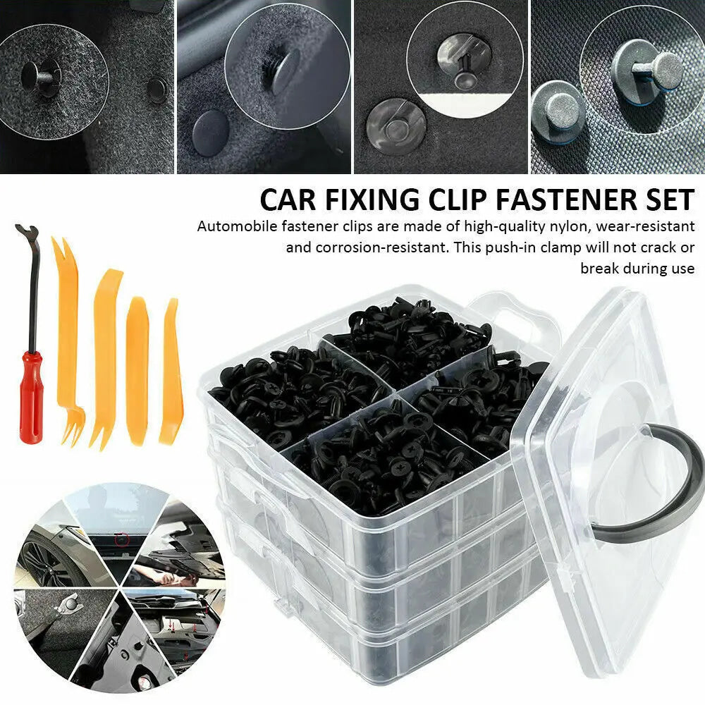 750 Pcs Car Retainer Clips Auto Fasteners Push Trim Clips Pin Rivet Bumper Kit Accessories