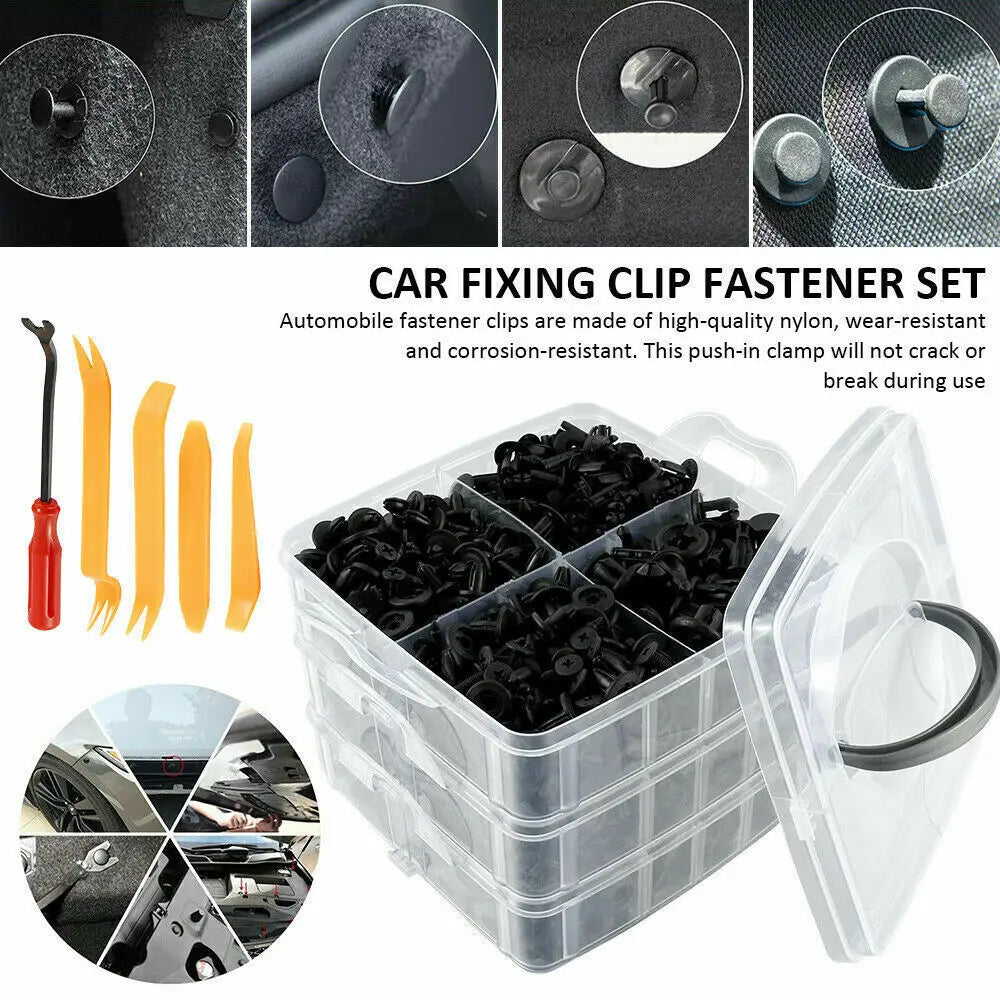 750 Pcs Car Retainer Clips Auto Fasteners Push Trim Clips Pin Rivet Bumper Kit Accessories