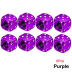 Aluminum Dice Tire Valve Caps Dustproof Car Truck Motocycle Bike Dice Wheel Stem Tyre Tire Wheel Stem Air Valve Dust Cap Cover