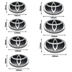 3D Car Logo Modified Car Logo Badges Front And Rear Logo Silver For Toyota Hybrid Series Prado Highlander Camry Corolla Styling