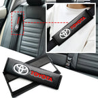 Auto sticker For Toyota Camry Car Seat Belt Cover Carbon Fiber Leather Shoulder Protection Cover Corolla E150 Rav4 Mark 2 Reiz