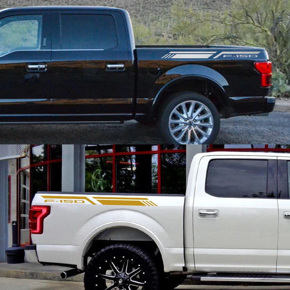 For Ford F150 Raptor Lariat Limited Pickup Bed Side Sticker Car Stripes Style Decor Decal Truck Vinyl Cover Auto Accessories
